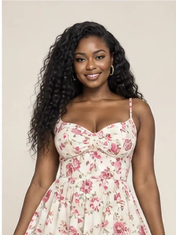 Mansa floral sundress, Blush floral, upper detail