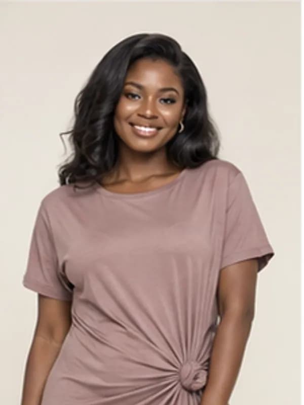Ama relaxed jersey dress, Mauve, upper detail