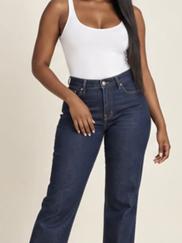 Adenta dark straight jeans, Dark indigo, garment detail