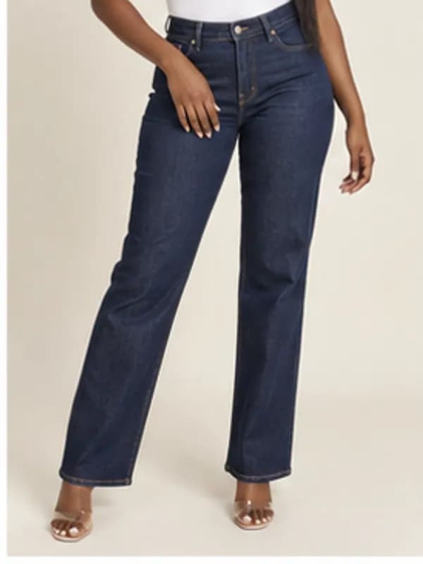 Adenta dark straight jeans, Dark indigo, silhouette detail
