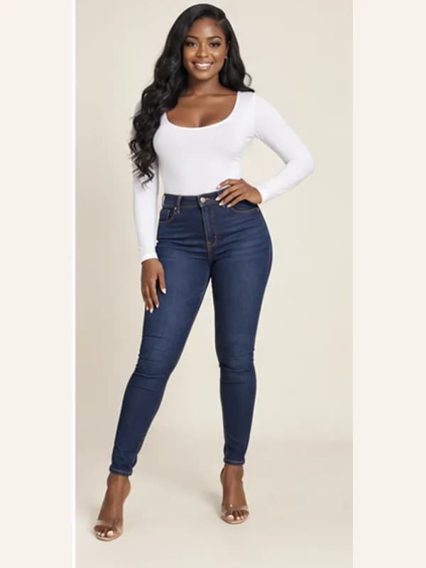 Dansoman indigo skinny jeans, Indigo, full view