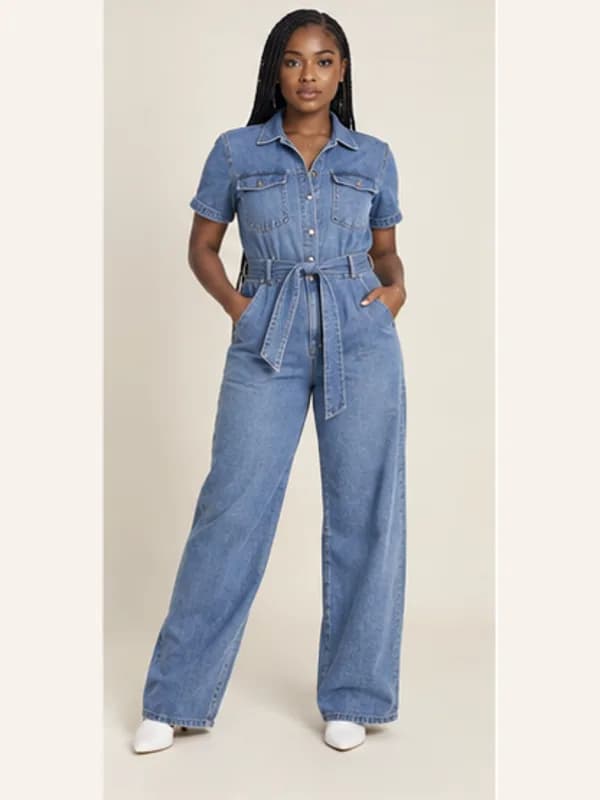 Legon denim jumpsuit, Classic blue, full view