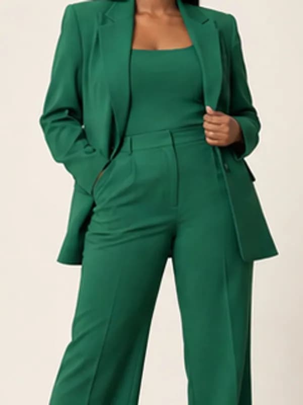 Akosua emerald trouser set, Emerald, garment detail