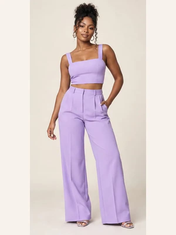 Nhyira lilac trouser set, Lilac, full view