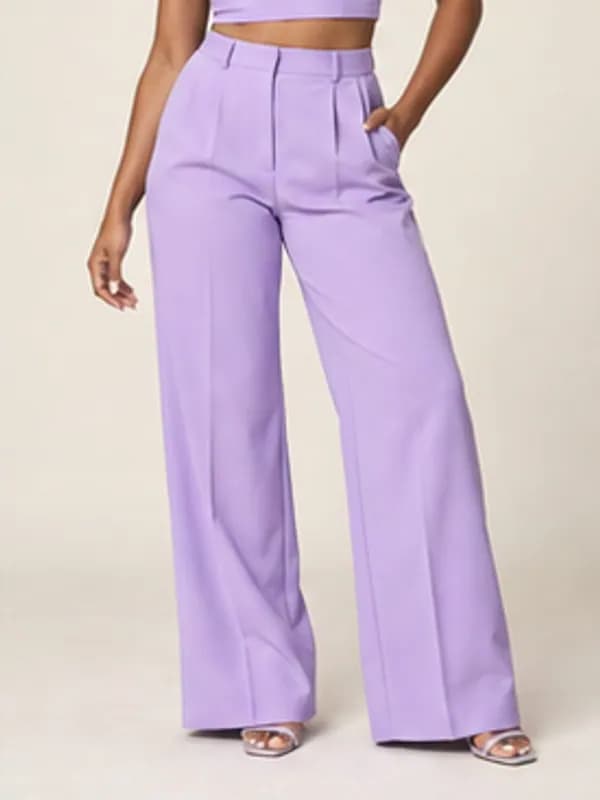 Nhyira lilac trouser set, Lilac, silhouette detail