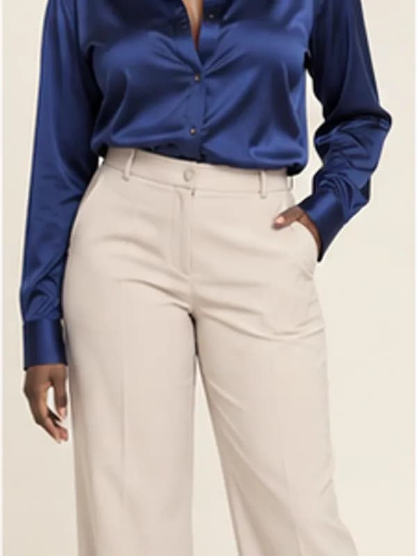 Cantonments satin shirt, Cobalt, garment detail