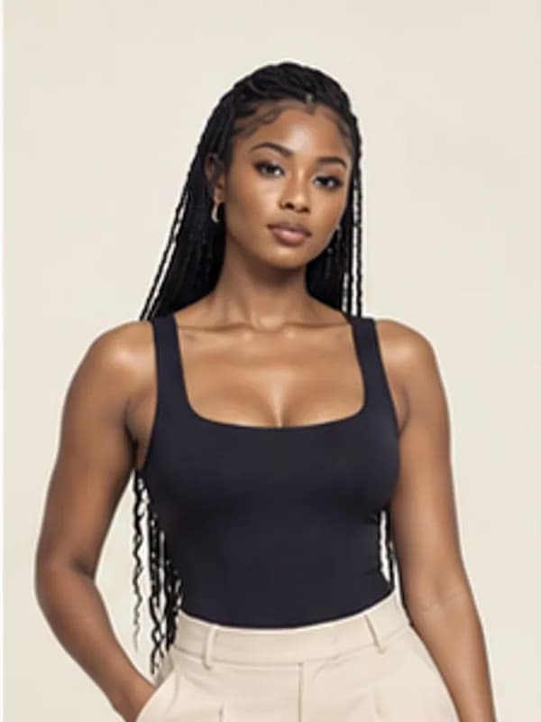 Labone sculpt bodysuit, Black, upper detail