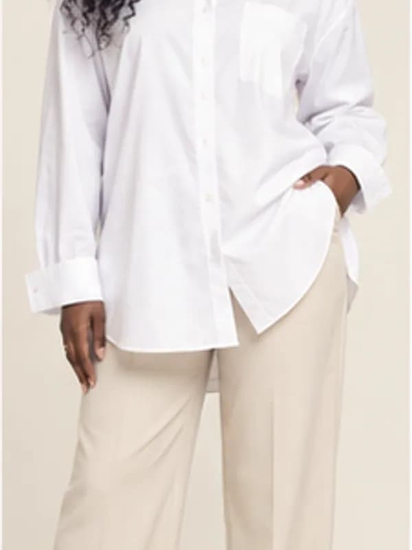 Jamestown oversized shirt, White, garment detail