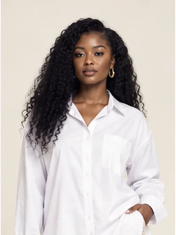 Jamestown oversized shirt, White, upper detail