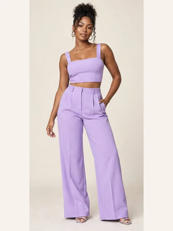 Nhyira lilac trouser set, Lilac, full view